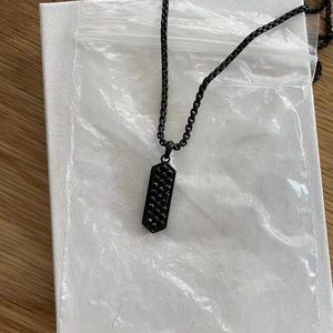 EffyBlack Rhodium-Plated Sterling Silver & Black Spinel Pendant Necklace